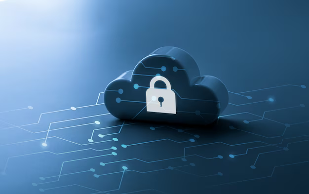 Cloud figurine with lock icon